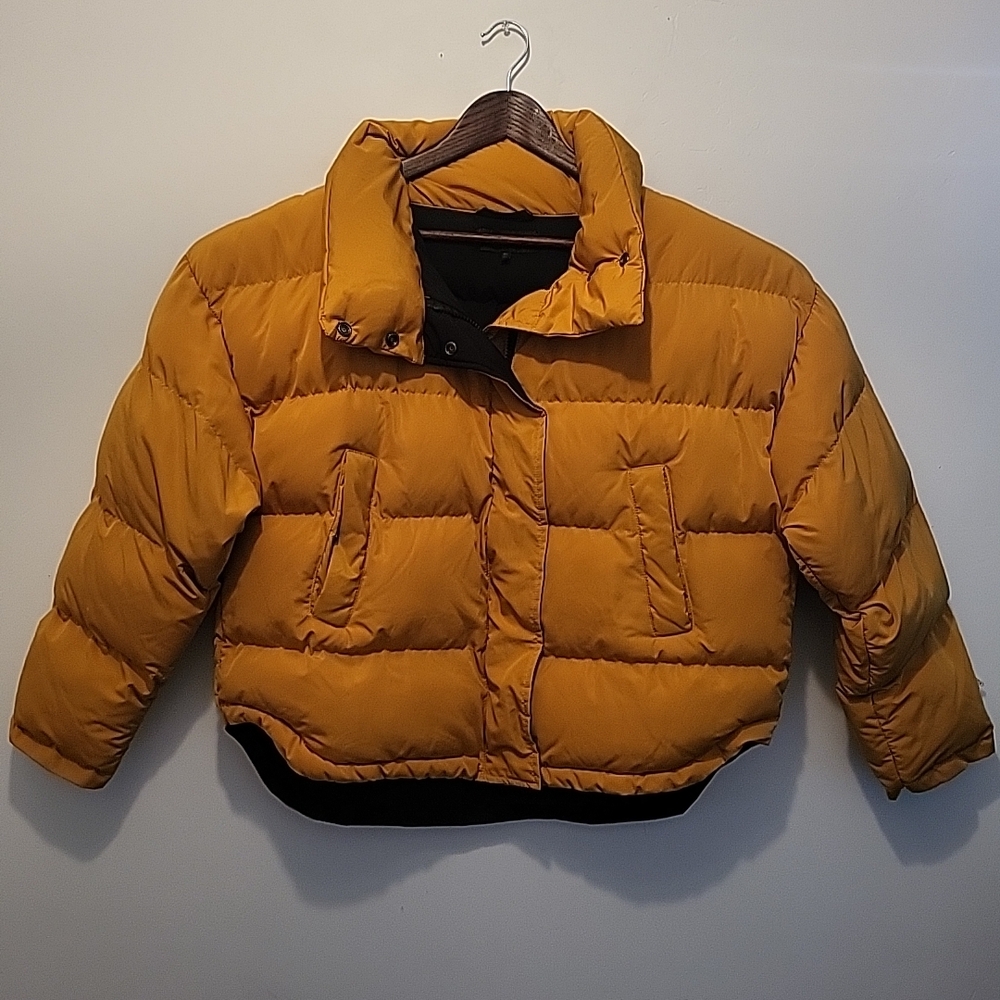 Kendall & Kylie Mustard Puffer Jacket